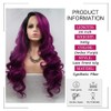Angle Lucky Dark Purple Lace Front Wig Long Wavy Ombre