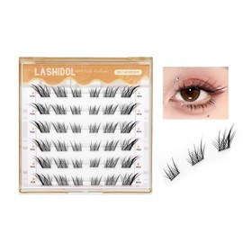 LASHIDOL Partial Eyelashes, No Glue Required, Instant Pita Eyelashes, For Partial, False Eyelashes with Glue, Feeling of Bunching Eyelashes (NO.10)