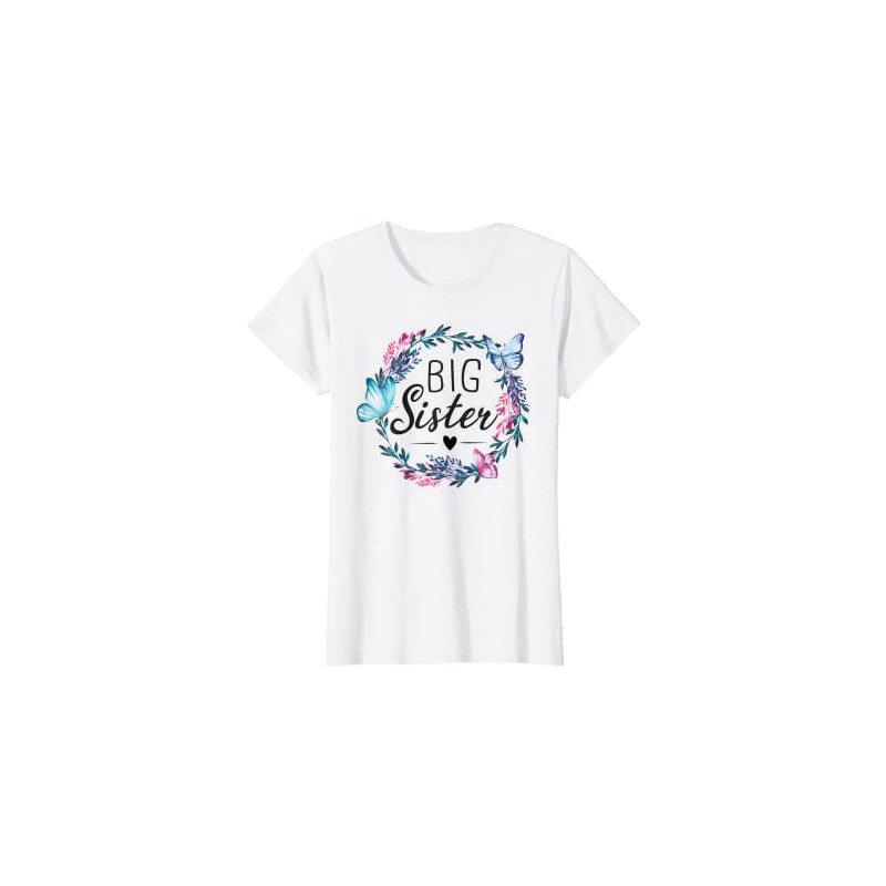 Big Sister Big Sister 2022 Girls' Floral T-Shirt, White