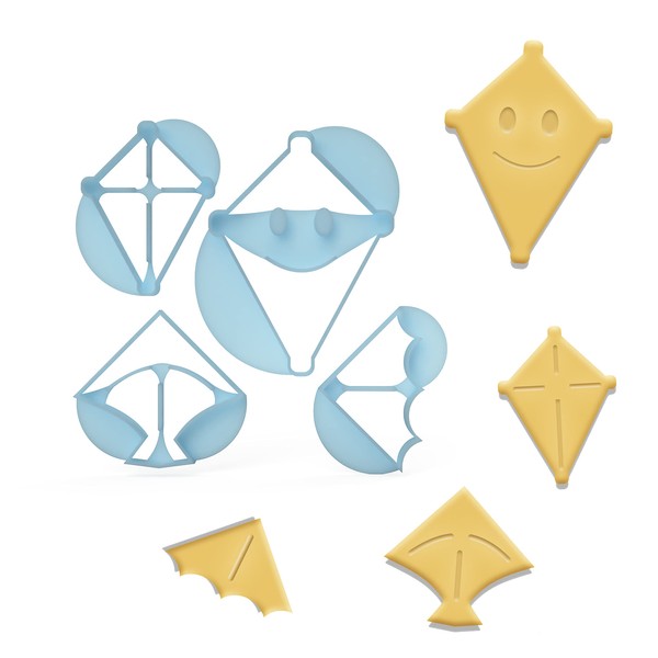 Set of 4 Cookie Cutters Kites Dragon Autumn Cookie Cutters