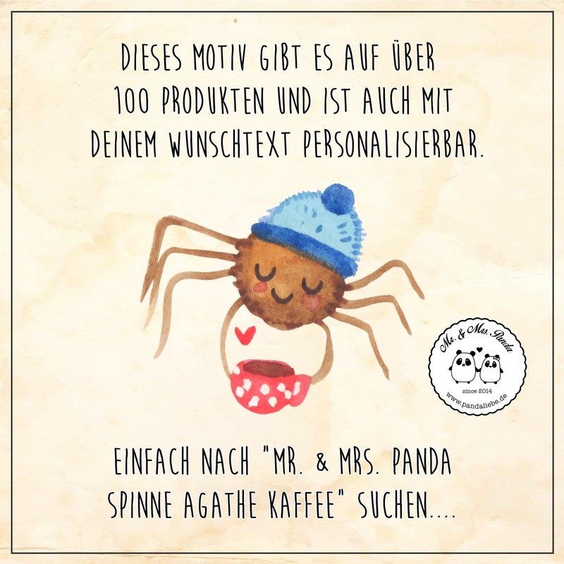 Mr. & Mrs. Panda Personalisiertes Deko Schild Spinne Agathe Kaffee