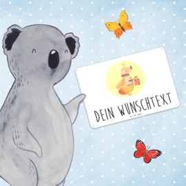 Mr. & Mrs. Panda Personalisiertes Blechschild Glühwürmchen DIN A6 - Personalisierte Geschenke, Heiratsantrag, Wandschild, Deko Schild, Tiermotive,
