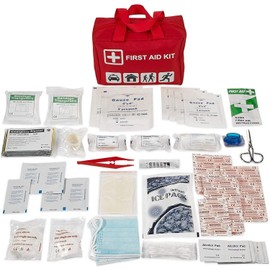First Aid Kit - 96 Piece Compact Lightweight Portable Safety Trauma Bag Emergency Survival Kit Gear Home & Provide Immediate Care - Office Car Travel Hiking Camping & Other Outdoor Activities