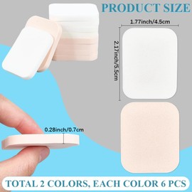 CREATCABIN 12Pcs Square Makeup Sponge Cosmetic Sponge Square Foam Pad Makeup Foundation Blender Compact Facial Puff for Women All Skin Types Wet and Dry Dual Use-Pink and White