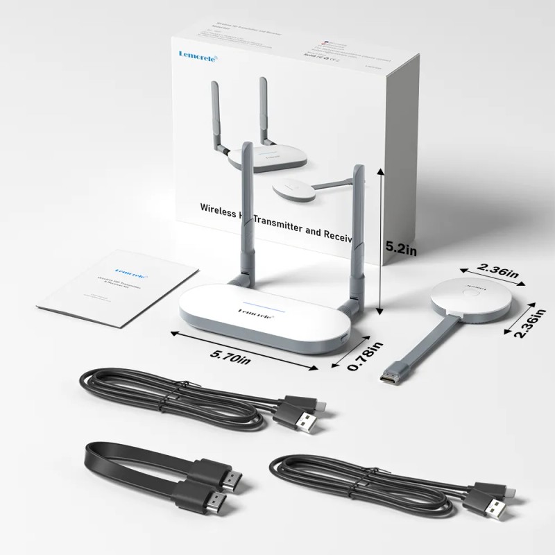 Lemorele 5g Inalámbrico Hdmi Transmisor + Receptor 1080p-50m