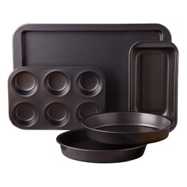 Gibson Love-To-Bake Bakeware Set, 5-Piece, Carbon Steel
