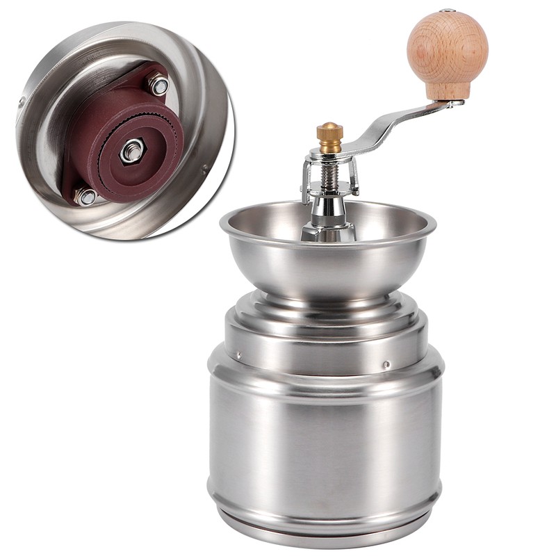 Portable Stainless Steel Manual Coffee Grinder Adjustable Coffe Bean Pepper