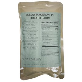 Military Outdoor Clothing MRE(Meal-Ready-to-Eat) Side Dish: Elbow Macaroni In Tomato Sauce (12 Pack)