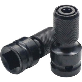 2PCS 1/2 inch Square Drive to 1/4 inch Hex Female Socket Adapter Converter Chuck Adapter for Impact Air and Electric Wrench