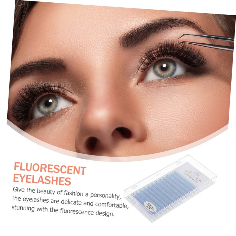 Ipetboom Fluorescent Eyelash Extensions Soft Synthetic False Lashes for Parties