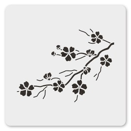 MAGJUCHE Cherry Blossom Stencil 6 Inches, Reusable Cherry Blossom Stencil for Painting DIY Crafts Decor