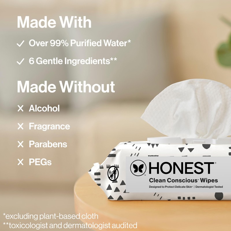 The Honest Company Hypoallergenic Multi-Use Baby Wipes for Sensitive Skin