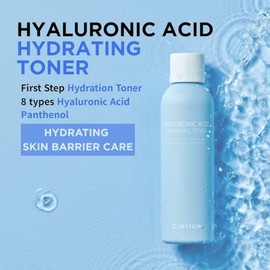 JAYJUN - Tóner hidratante de ácido hialurónico de 6.8 fl oz, tóner diario ligero y no pegajoso con 8 capas de HA y pantenol para una piel suave y bloqueada por la humedad