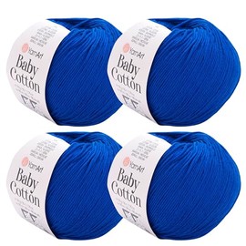 YarnArt Baby Cotton Yarn 4-Pack – Soft Knitting Yarn for Baby & Summer, 50% Cotton 50% Acrylic, 1.76 Oz Each, 180.44 Yds/Skein – Ideal for Amigurumi & Crochet Projects (456)
