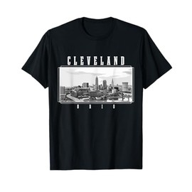 Cleveland Ohio Skyline Pride Black & White Vintage Cleveland T-Shirt