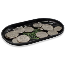 Small Vintage Metal Dish Tray - Holds Jewelry, Change, Paperclips, Keys, Rings, Trinkets & Other Small Treasures - For Desk, Stand, Vanity, or Kitchen - Decorative Design with a lightweight metal