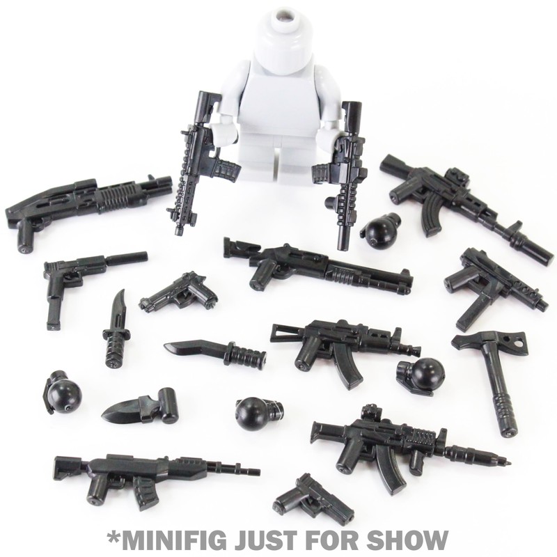 BrickTactical Small Arms Weapon Pack Guns and Accessories for Minifigs