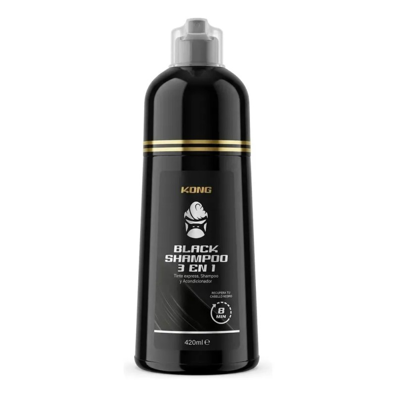 Shampoo Colorante Kong 3 En 1 Cubre Canas Fácil