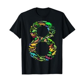 8th Birthday Lizard Reptile Birthday Party 8 Year Old 8 T-Shirt