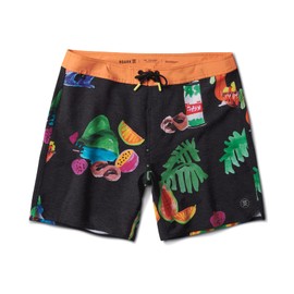 Roark Men's Passage 17" Boardshorts, Tahiti Treat Black, 36