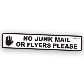 Stcky No Junk Mail or Flyers pleases Vinyl Sticker for Main Door [Pack of 3]