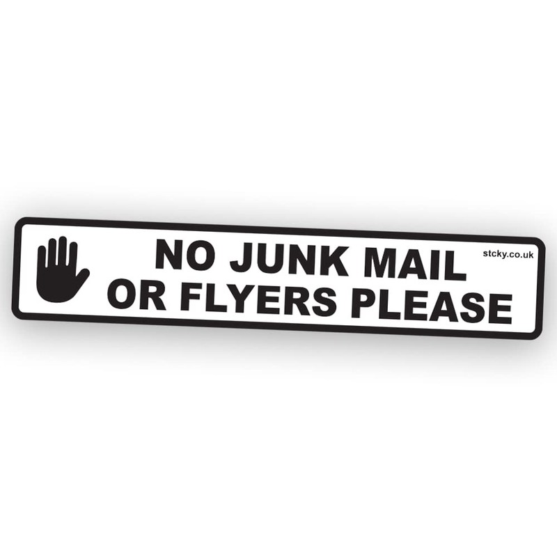 Stcky No Junk Mail or Flyers pleases Vinyl Sticker for