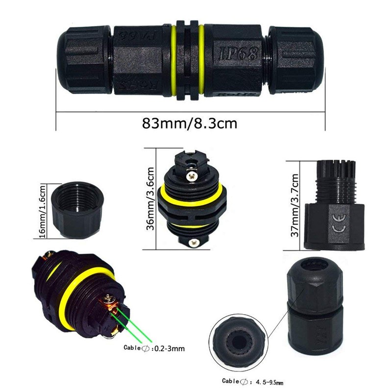 ILSSLI Junction Box Outdoor Waterproof IP68 Electrical Cable Connector 2