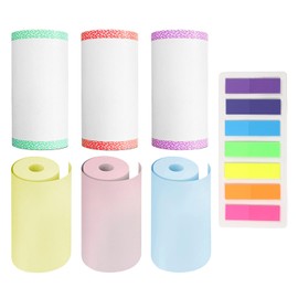 6 Rolls Printing Paper, 1 Piece Index Sticker, Colour Thermal Paper Roll, Mini Printer Thermal Paper, Receipt Printing Paper, Printing Ink Paper, General Printing Paper