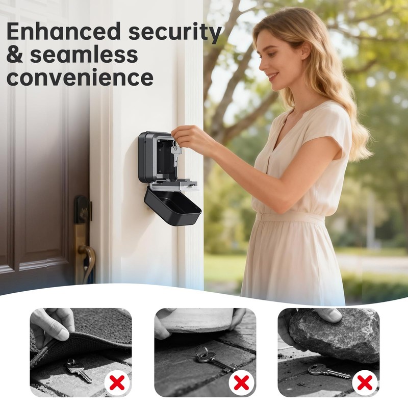 Smart Key Lock Box - Bluetooth APP(Tuya APP) Control &