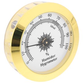 Cabilock Analogue Hygrometer for Tea Boxes Metal Alloy Housing Round Moisture Meter