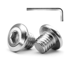MINHER M4 x 6mm 10Pcs Flat Head Hex Socket Cap Screws Bolts, Furniture Bolts, 304 Stainless Steel 18-8, Full Thread (with Hex Spanner)