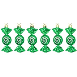 UKDD® Christmas Candy Decoration Candy Props Christmas Tree Hanging Ornament Candy Baubles 6pcs (Green)