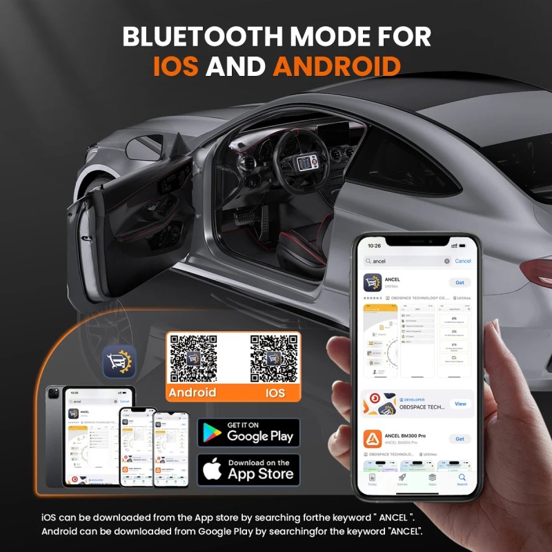 ANCEL AD720 OBD2 Scanner Diagnostic Tool ABS SRS Transmission Engine