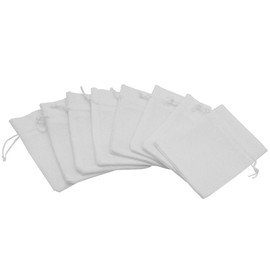 Bezall 50Pcs White Burlap Bags 5x7 inch, Drawstring Linen Jewelry Gift Bags Jute Sacks Christmas Candy Pouch Wedding Party Favor Bags