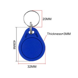 ReaIOKbii Blue Waterproof ABS 13.56MHz ISO14443A M1 Classic NFC RFID Tokens, Keyfobs, Tags, Pack of 10