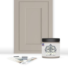 ALL-IN-ONE Paint, Durable cabinet and furniture paint. Built in primer and top coat, no sanding needed. Includes our 30 featured color card - Oyster (taupe), 8oz Sample