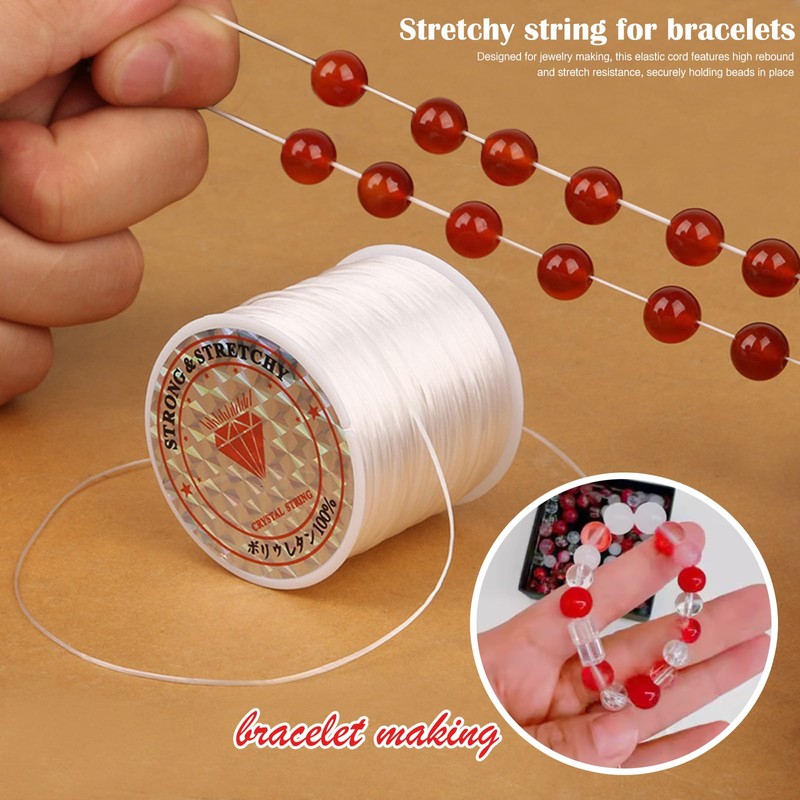 Bracelet Elastic Beading String Cord Thread Making for Bracelets, 0.8MM
