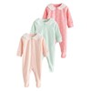 NEXT Pack of 3 Cotton Baby Pajamas with Collar, pink,