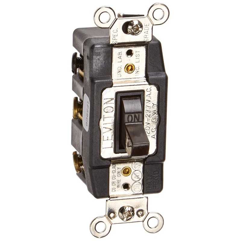 Leviton 30 Amp, 120 Volt, Toggle Double-Pole AC Quiet Switch,