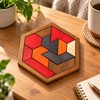Hexagonal Wooden Puzzle for Brain Teasing – 11-Piece Logic Challenge