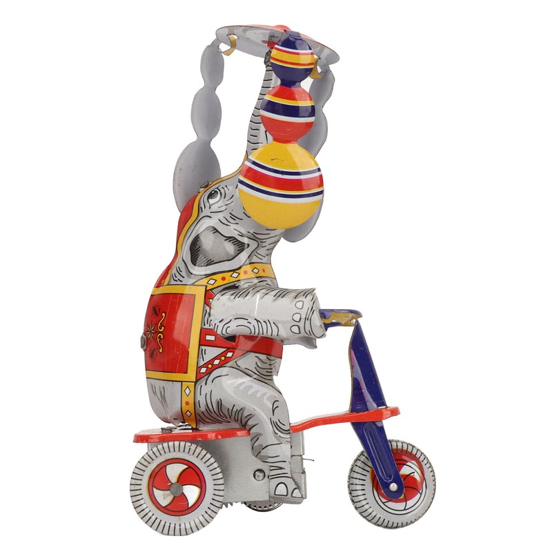 Elephant On Tricycle Tin Toy Retro Iron Handmade Elephant On