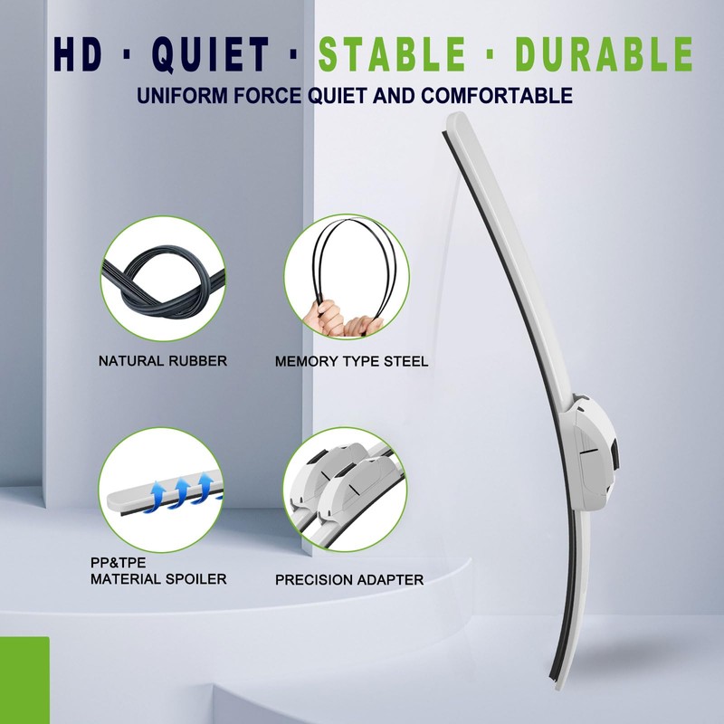 OEM QUALITY 24" + 20" PARRATI Premium All-Season White Windshield