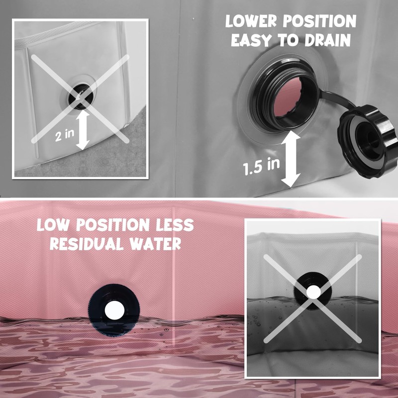 Furrybaby Dog Pool, Foldable Dog Pools for Large Dogs Portable