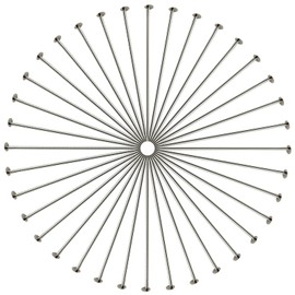 TOAOB Flat Head Pins, Pack of 500, Stainless Steel Flat Head Pins, 50 mm, Flat Head Pins, Rivet Pins, Kettle Pins, Prism Pins, Silver Tone Metal Jewellery Making Pins for DIY Jewellery Making