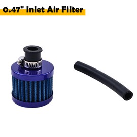ELSOON 212cc 196cc 0.47" Inlet (12mm) Air Filter Valve Cover Breather Filter Compatible with Predator 196cc 6.5HP GX160 GX200 CT200U BT200X KT196 CT200U-EX Go Kart Mini Bike (blue)