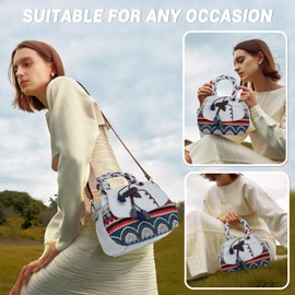 ADKALIV - Bolsa de mano para mujer con cierre, pequeñas bolsas cruzadas para mujer, de moda, tela a mano, bolsos para mujer, Campanula azul