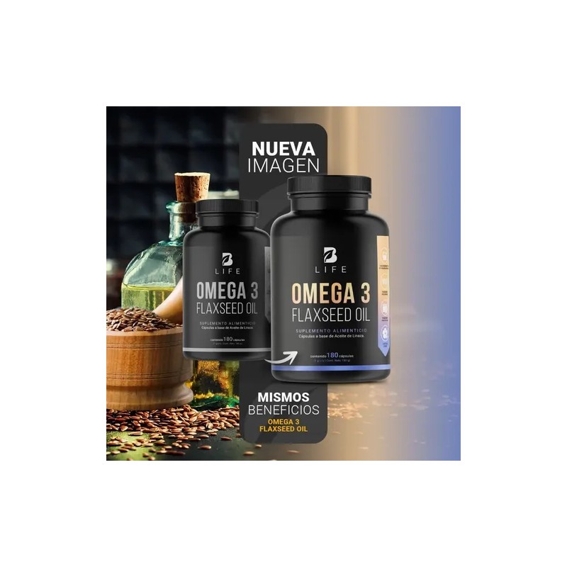 Omega 3 Aceite De Linaza 180 Cápsulas. B Life