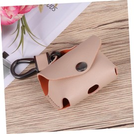 OSALADI 2pcs Simple Imitation Leather Earphone Case Cover for Protective Wireless Headset Cover Buckle for Easy Carrying Apricot