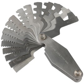 HOBBYIN 16pcs 29 Degree Acme Screw Pitch Gauge, Stainless Steel Thread Pitch Measuring Tool for Industrial Measurement, Universal Wide Application T-Thread Cutting Gage