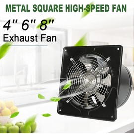 4 inch Exhaust Fan Metal Iron Ventilation Extractor, Silence with Anti-backflow Check Valve Window and Wall Mount Vent Fans for Home Office Kitchen Bathroom Grow Tent Garage